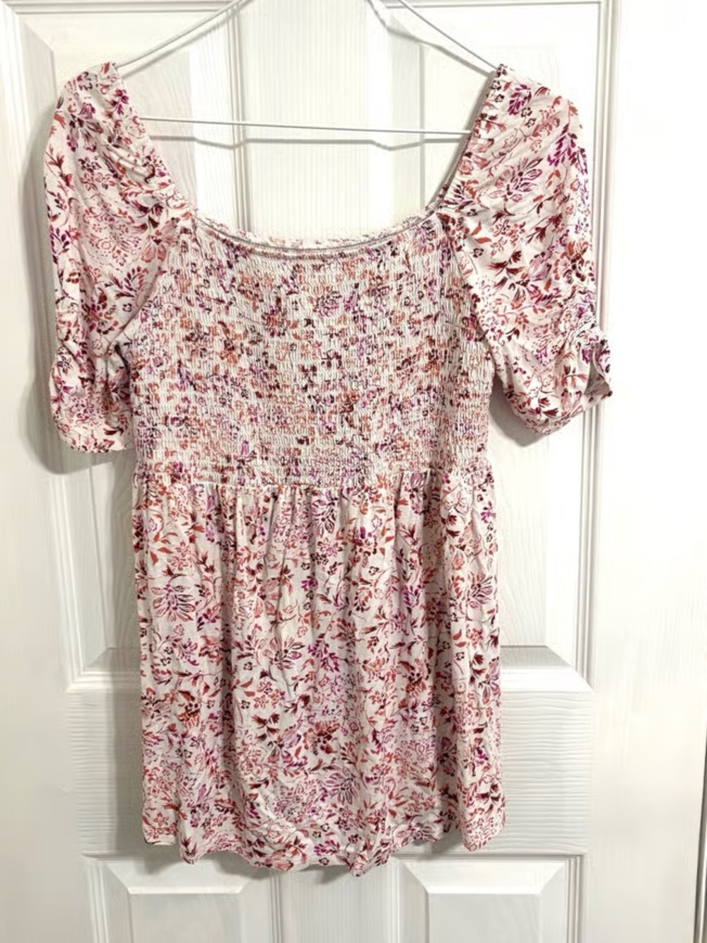 Floral Smocked Puff Sleeve Top